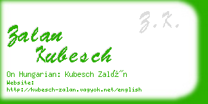 zalan kubesch business card